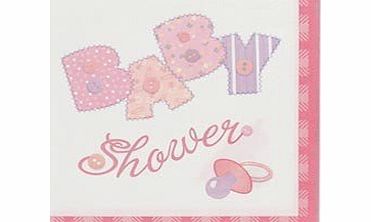 Party Savvy Pink Stitch - Baby Shower Napkins [16]